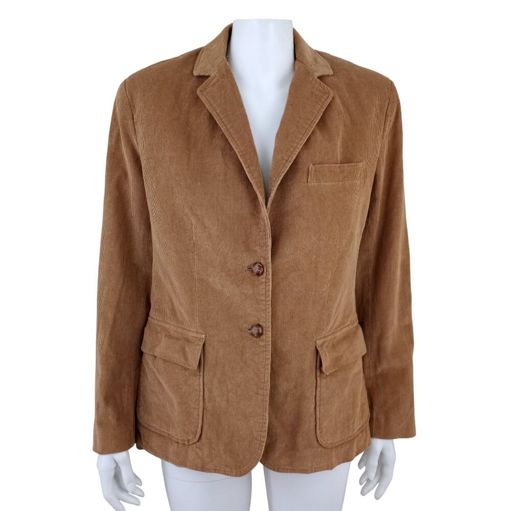 Vintage JBJ Tan Corduroy Long Sleeve Blazer Jacket